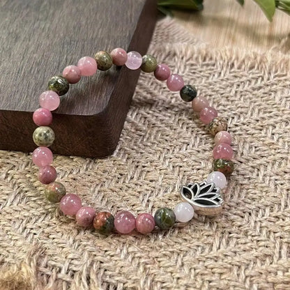 "Pink Rhodonite Rose Quartz" – Love & Healing Mystical Bracelet
