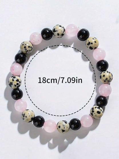 Black Agate & Dalmatian Jasper Shield
