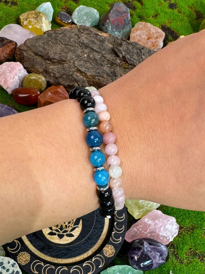 "Blue Apatite Guardian" – Mystical Stone Protection Bracelet