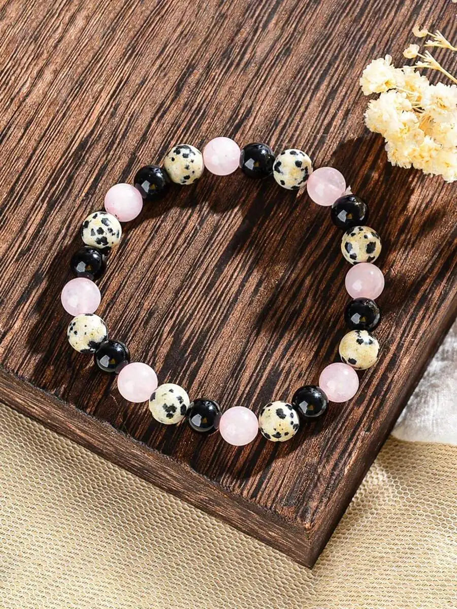 Black Agate & Dalmatian Jasper Shield