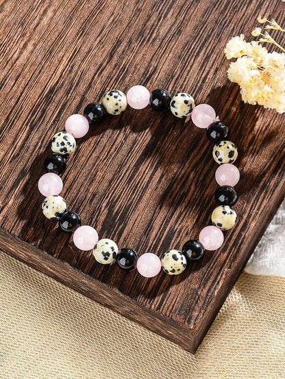 Black Agate & Dalmatian Jasper Shield