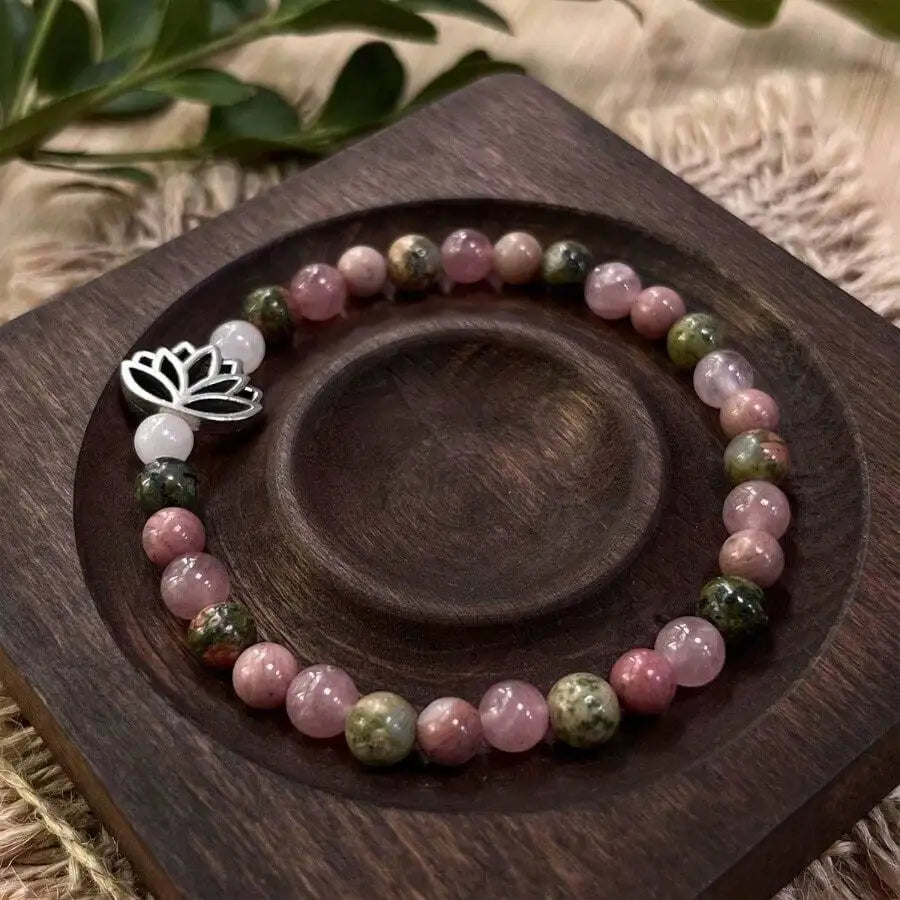 "Pink Rhodonite Rose Quartz" – Love & Healing Mystical Bracelet
