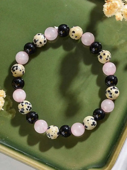 Black Agate & Dalmatian Jasper Shield