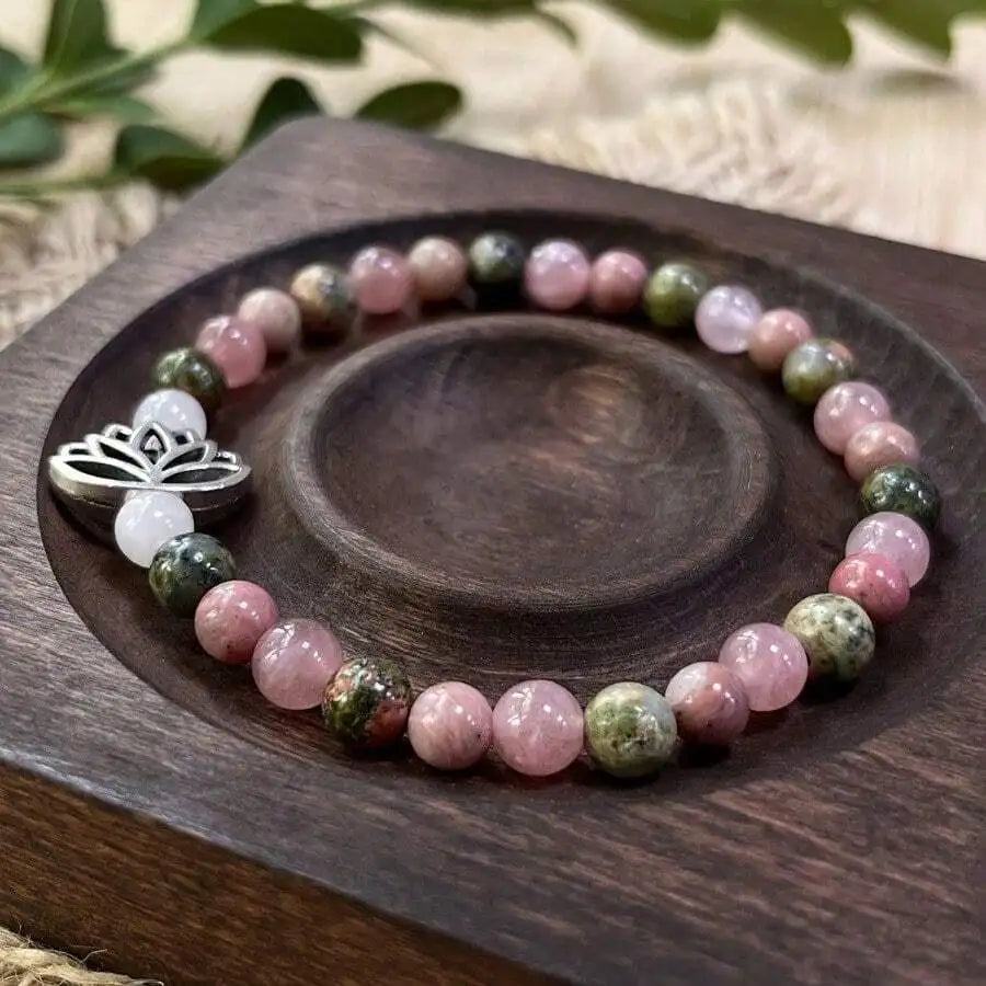 "Pink Rhodonite Rose Quartz" – Love & Healing Mystical Bracelet