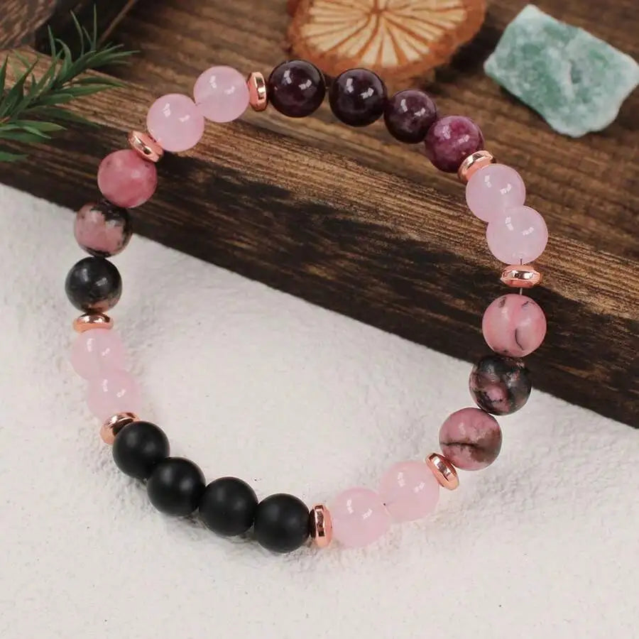 Black Agate & Rose Quartz Harmony