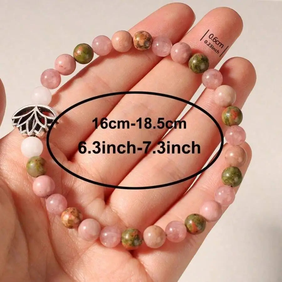 "Pink Rhodonite Rose Quartz" – Love & Healing Mystical Bracelet