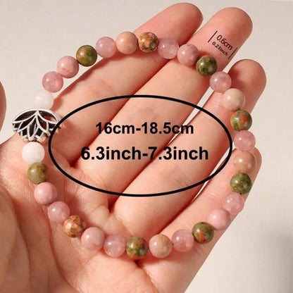 "Pink Rhodonite Rose Quartz" – Love & Healing Mystical Bracelet