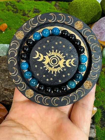 "Blue Apatite Guardian" – Mystical Stone Protection Bracelet