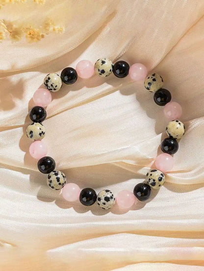 Black Agate & Dalmatian Jasper Shield