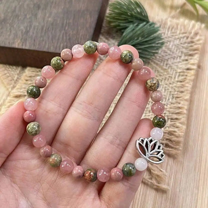 "Pink Rhodonite Rose Quartz" – Love & Healing Mystical Bracelet