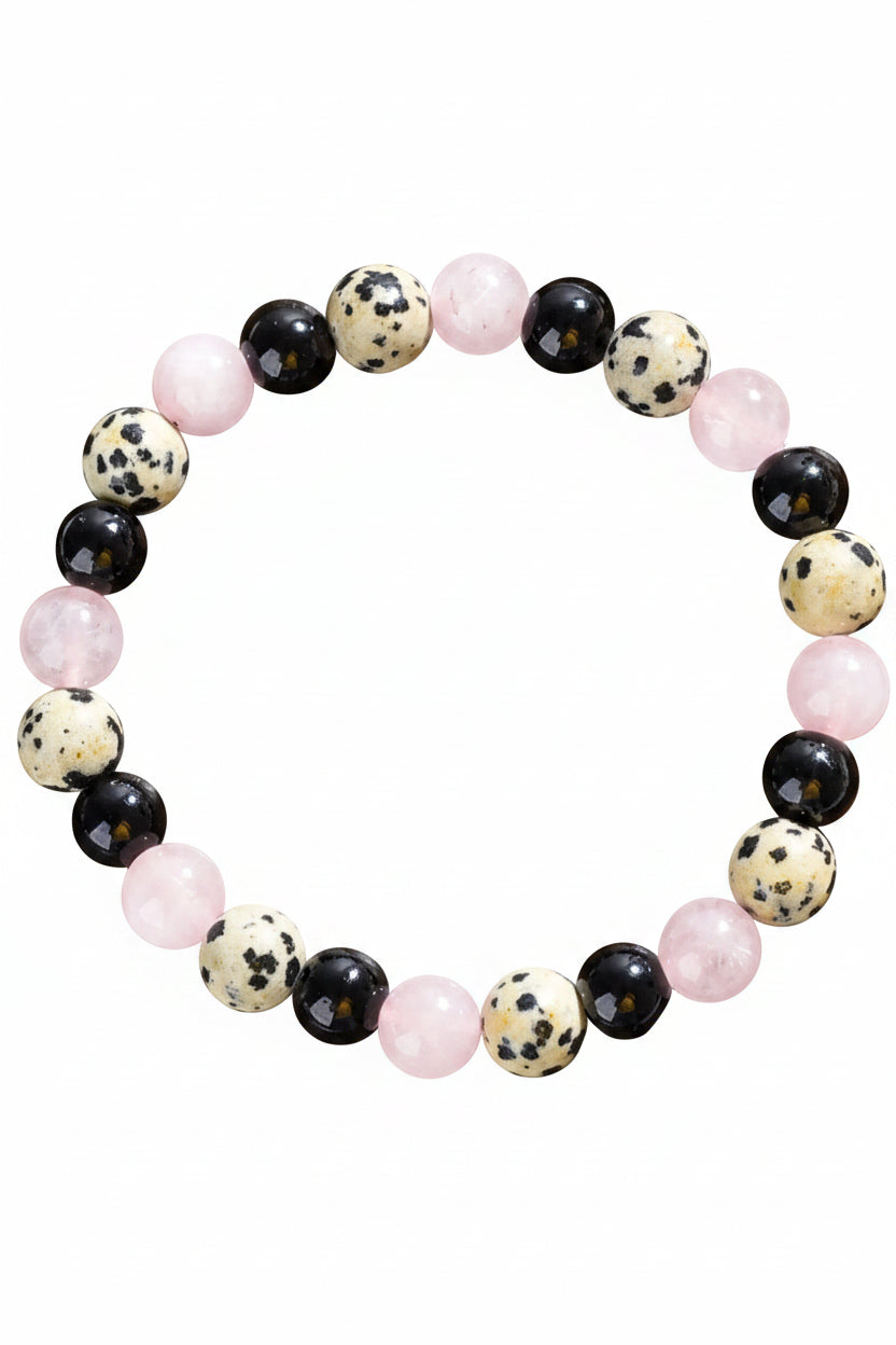 Black Agate & Dalmatian Jasper Shield