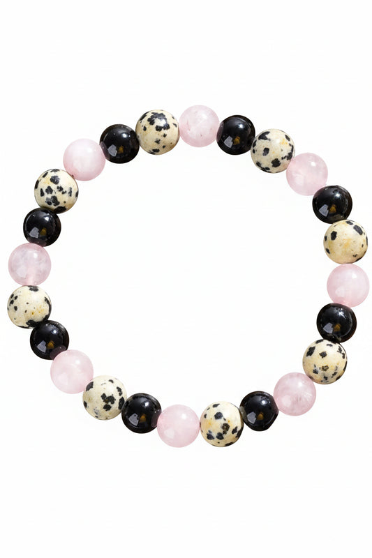 Black Agate & Dalmatian Jasper Shield
